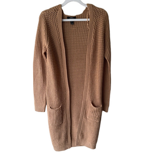 Urban Heritage Tan Cardigan Sweater Chunky Knit Open Front Women’s S